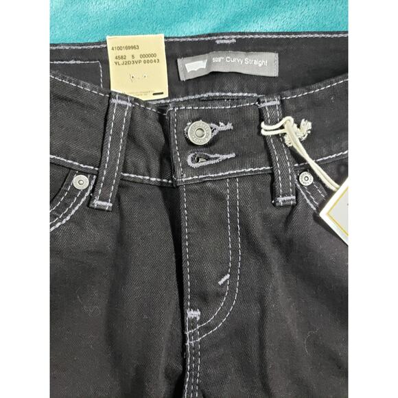 Levis 529 Jeans Size 4 Womens Black Pants Stretch Low Rise Curvy Straight NWT - Picture 9 of 16